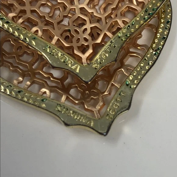 Kendra Scott Earrings Adair Gold & Rose Gold Drop Style For Pierced Ears - Picture 5 of 9